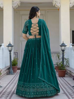 Georgette Embroidery work Lehenga Choli with Dupatta for Women 2