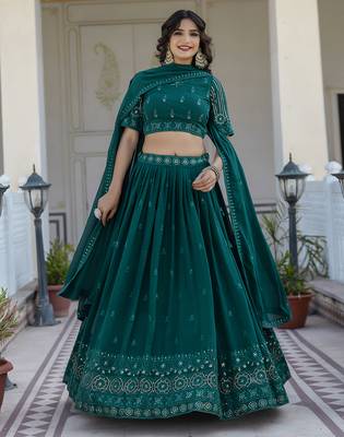 Georgette Embroidery work Lehenga Choli with Dupatta for Women 3