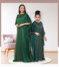 Resort Wear Bottle Green Satin Maxi