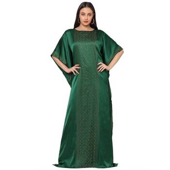 Resort Wear Bottle Green Satin Maxi 2