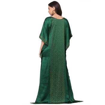 Resort Wear Bottle Green Satin Maxi 3