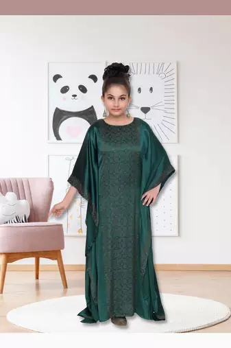 Resort Wear Bottle Green Satin Maxi