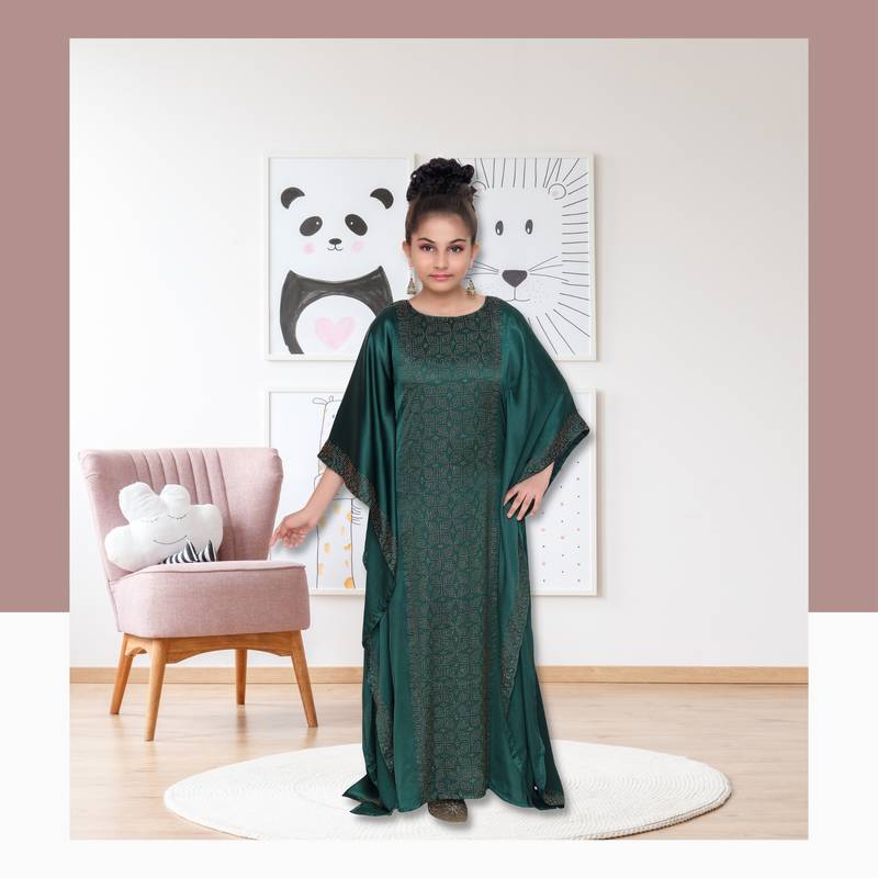 Resort Wear Bottle Green Satin Maxi