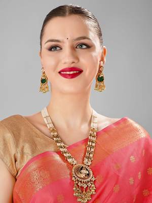 Royal multicolour beaded peacock necklace set 1