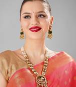 Royal multicolour beaded peacock necklace set