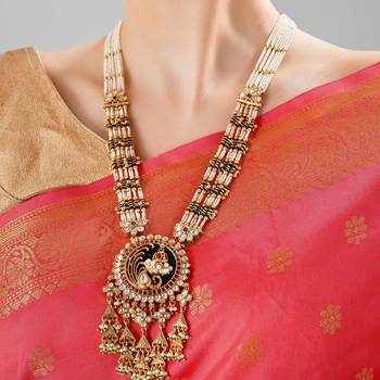 Royal multicolour beaded peacock necklace set 2