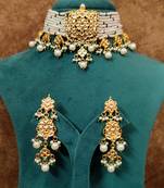 Kundan polki & pearl royal choker set