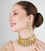 Kundan polki & pearl wedding choker necklace set