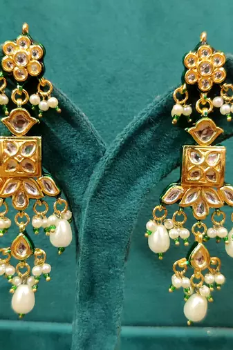 Kundan polki & pearl wedding choker necklace set