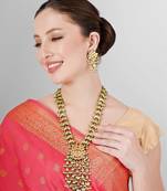 Royal kundan polki meenakari tassle necklace set