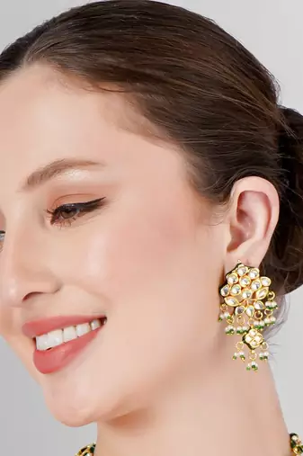Royal kundan polki meenakari tassle necklace set