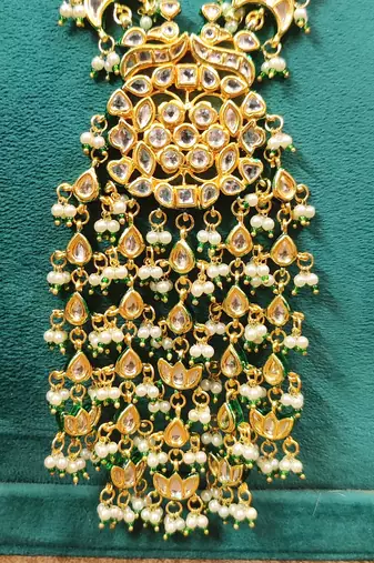 Royal kundan polki meenakari tassle necklace set