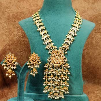 Royal kundan polki meenakari tassle necklace set 4