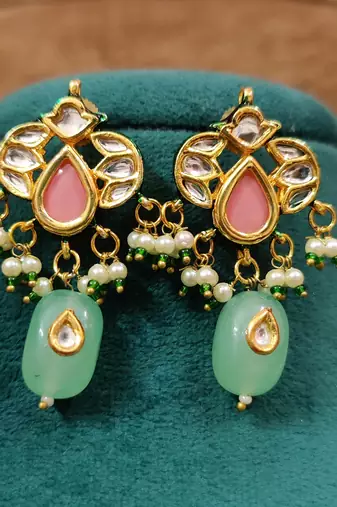 Ethnic kundan meenakari multicolour necklace set