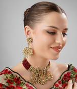 Ruby kundan meenakari semi precious choker set