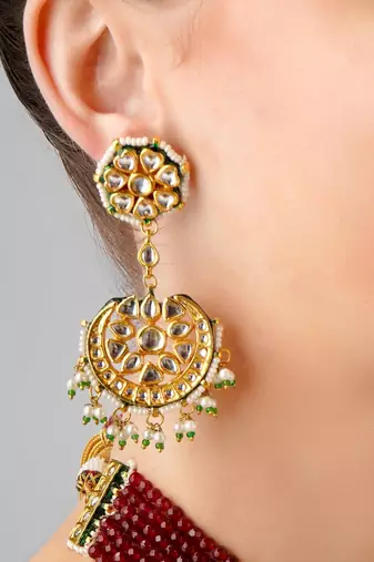 Ruby kundan meenakari semi precious choker set