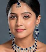 Sapphire Blue Cubic Zirconia Necklace Set