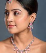 Royal Pink Cz Jewellery Set