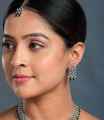 Cz green Wedding Necklace set