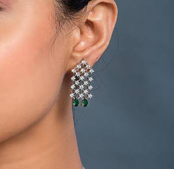 Cz green Wedding Necklace set 3