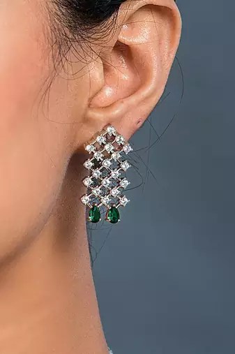 Cz green Wedding Necklace set