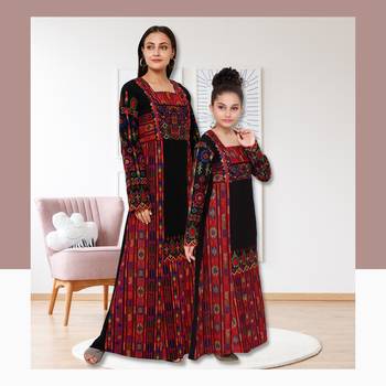 Hand Stitched Maxi with Thread Embroidery Work 1