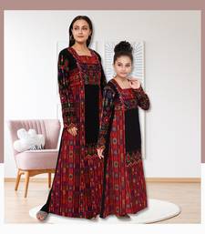 Hand Stitched Maxi with Thread Embroidery Work