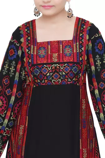 Hand Stitched Maxi with Thread Embroidery Work