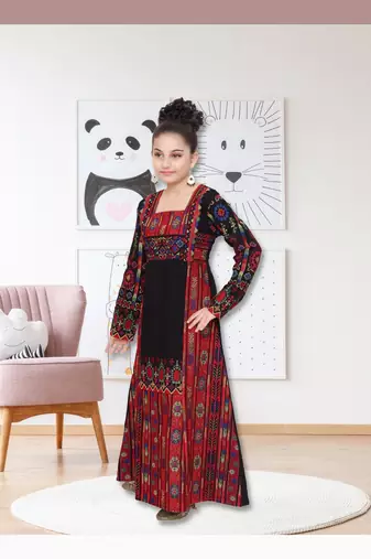 Hand Stitched Maxi with Thread Embroidery Work