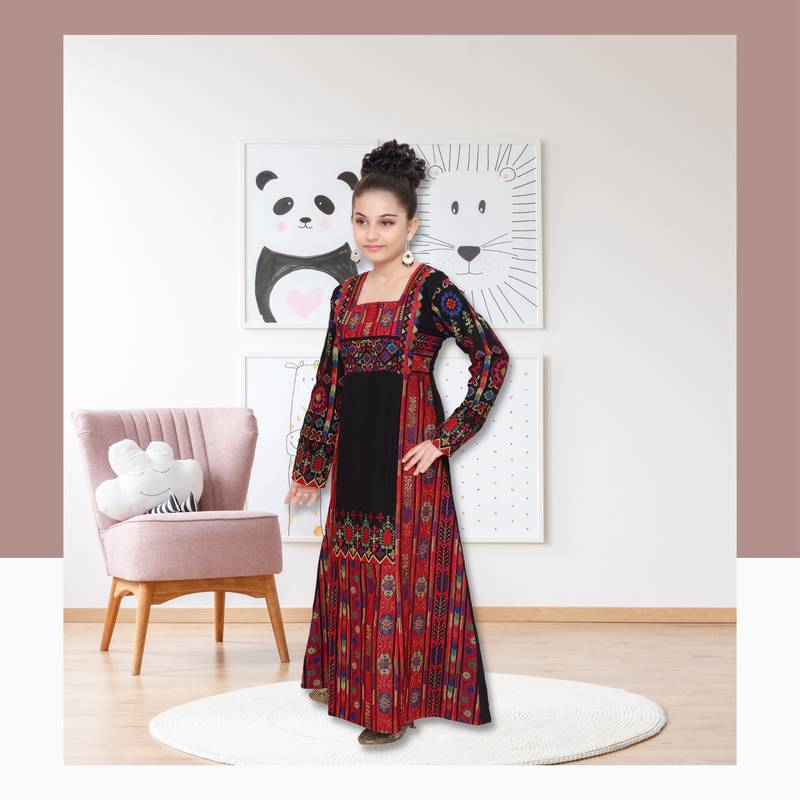 Hand Stitched Maxi with Thread Embroidery Work