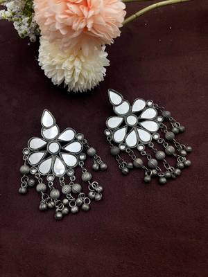Mirror glass earrings 1