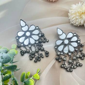 Mirror glass earrings 2