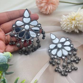 Mirror glass earrings 4