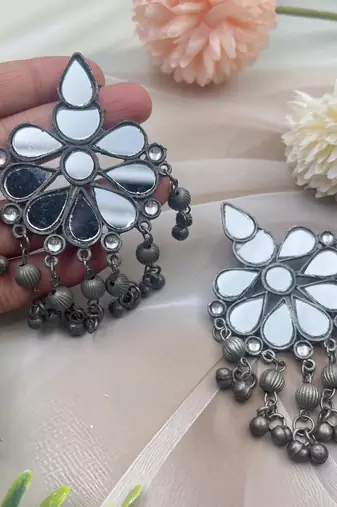 Mirror glass earrings