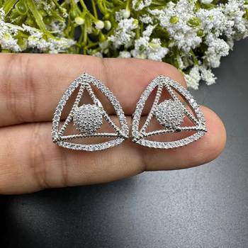 Triangle cz ear studs dailywear 1