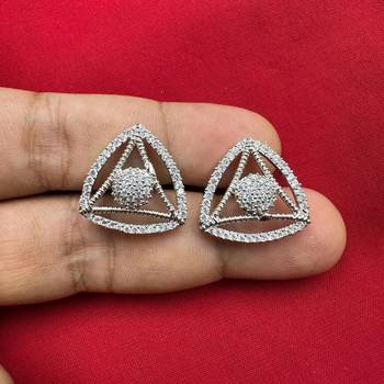 Triangle cz ear studs dailywear 3