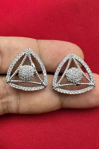 Triangle cz ear studs dailywear