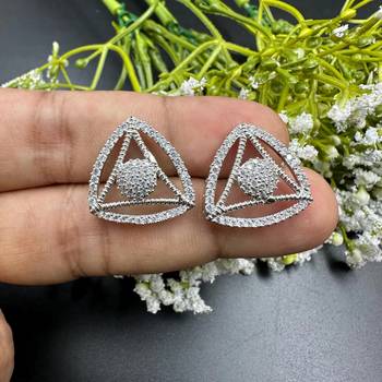Triangle cz ear studs dailywear 4