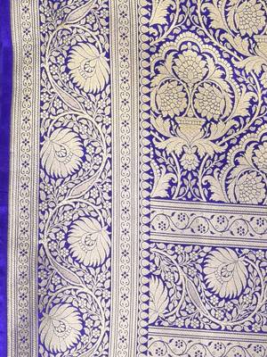 Mustard  banarasi brocade saree with zari woven ethnic designs 4