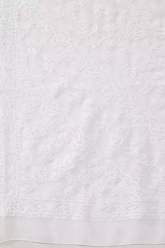 Hand embroidered white georgette lucknowi chikankari saree with blouse