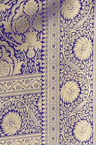 Fuchsia  banarasi brocade saree with zari woven ethnic designs