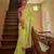 Parrot green Crape Weaving With Beautifull Tussles Designer Saree