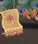 Matte finish stone pendant set