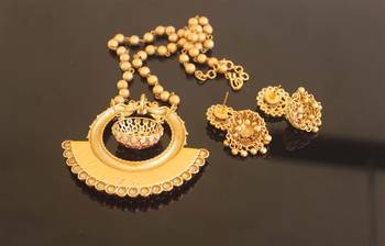 Matte finish pendant with ball chain necklace set 5