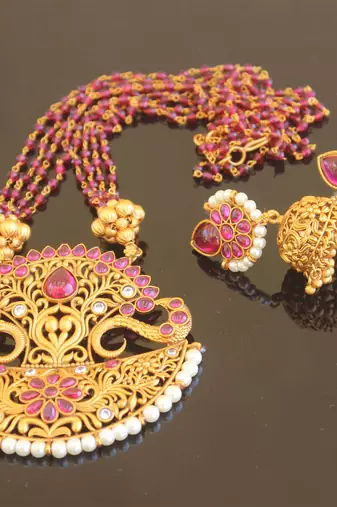 matte finish beads necklace set