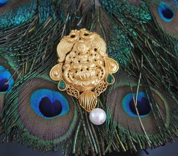 Temple lakshmi matte finish pendant set 4