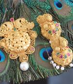 Matte finish temple lakshmi pendant set