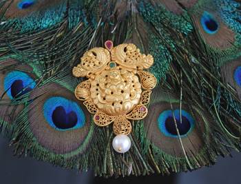 Matte finish temple lakshmi pendant set 2