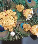 Matte finish temple lakshmi pendant set