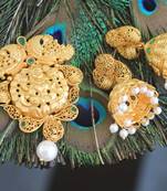 Matte finish temple lakshmi pendant set